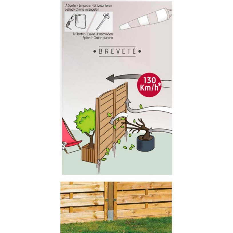 9x9 cm section — an exact fit for standard fence posts