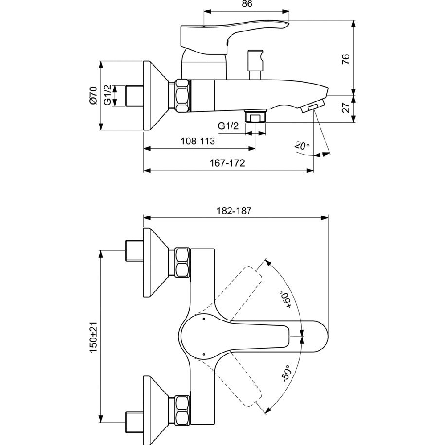 Automatic bath-to-shower diverter