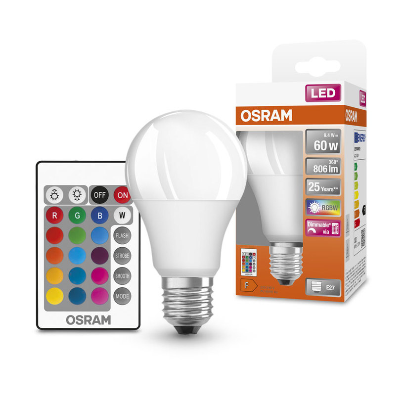 LED КР E27 9W 827LM A60 RGB OSRAM LED КР E27 9W 827LM A60 RGB OSRAM