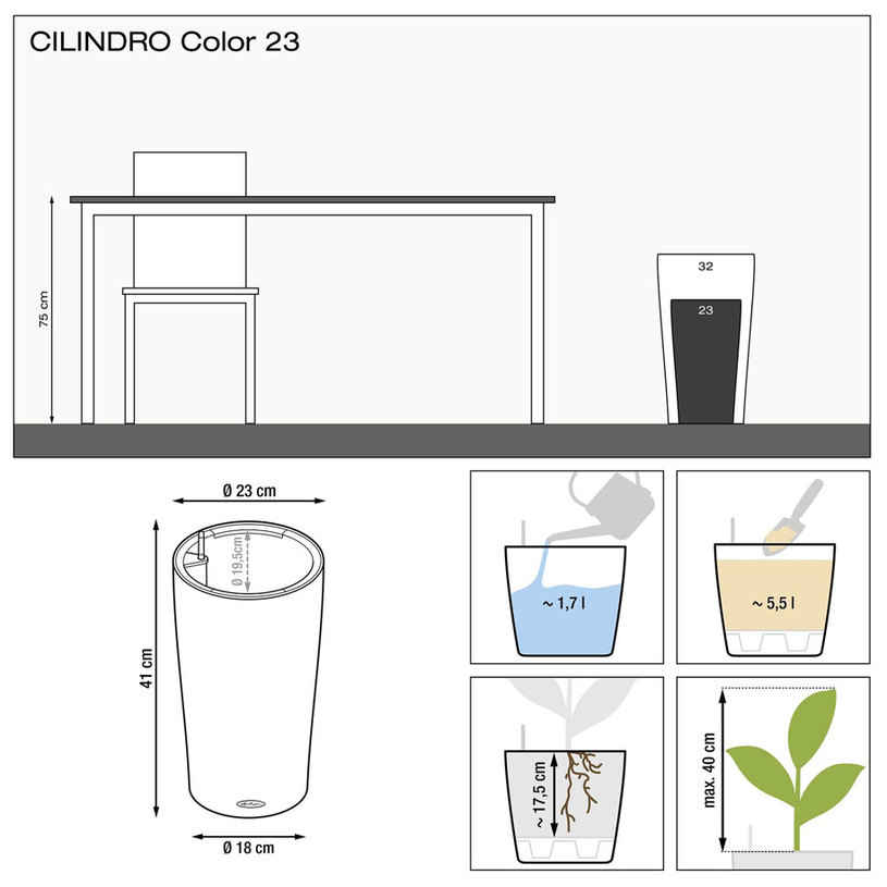 КАШПА НАП. С-МА CILINDRO23 ГРАФИТ 13943 КАШПА НАП. С-МА CILINDRO23 ГРАФИТ 13943