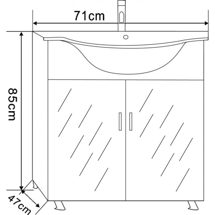 ШКАФ С УМИВАЛНИК ЕЛМИРА 71X47 ШКАФ С УМИВАЛНИК ЕЛМИРА 71X47