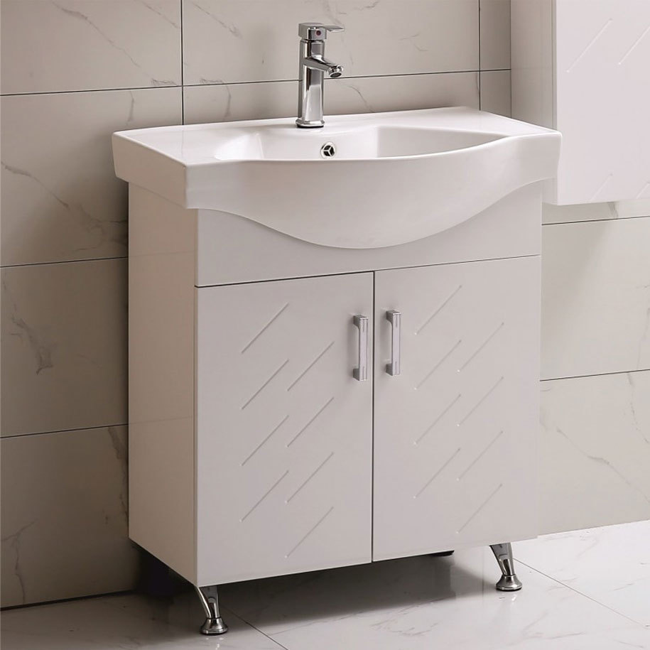 INTER CERAMIC ELMIRA Bathroom Vanity Unit with Basin, 71 cm, White