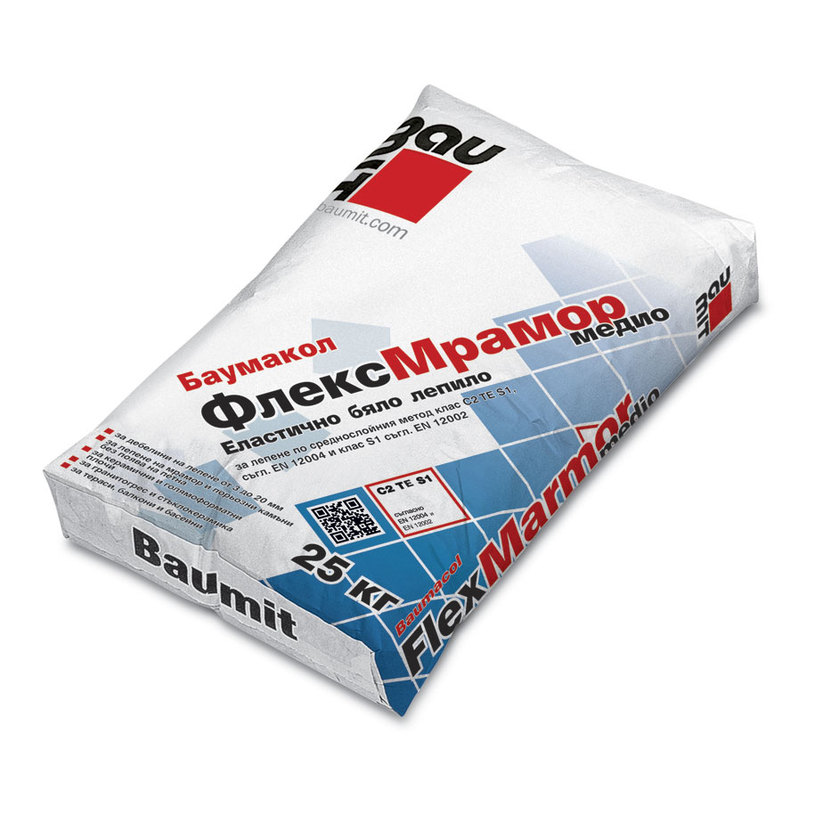 ЛЕП. ПЛОЧКИ BAUMIT ФЛЕКСМРАМОР 25KG ЛЕП. ПЛОЧКИ BAUMIT ФЛЕКСМРАМОР 25KG