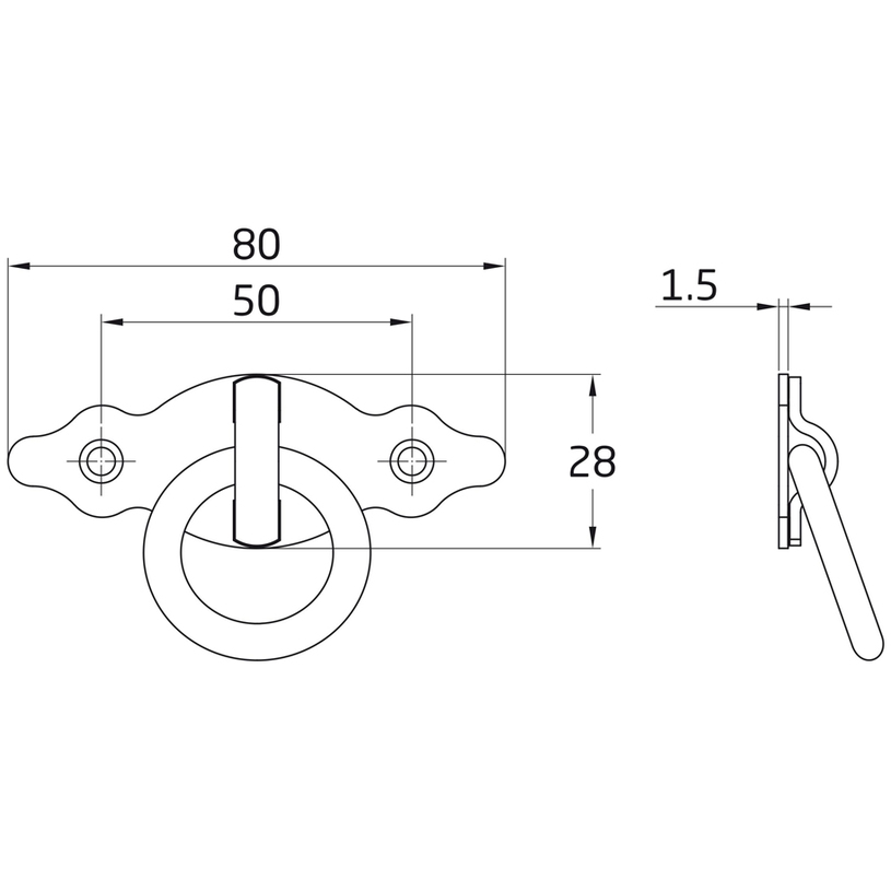 Дръжка с халка мод.1000, черно мат Дръжка с халка мод.1000, черно мат