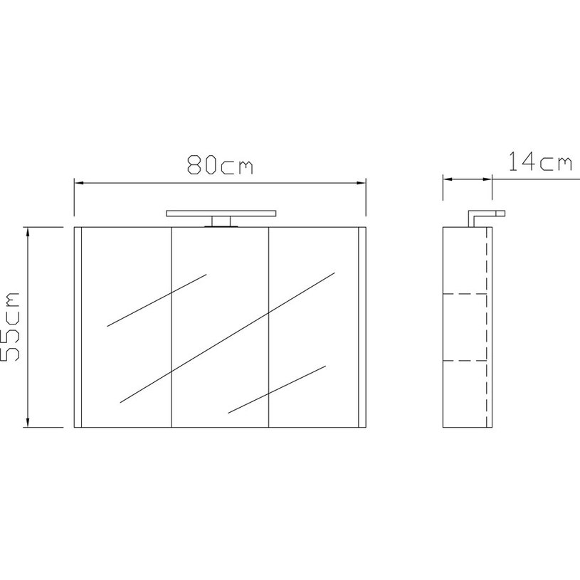 НАОМИ ШКАФ С ОГЛЕДАЛО LED ОСВ. 80CM^^ НАОМИ ШКАФ С ОГЛЕДАЛО LED ОСВ. 80CM^^