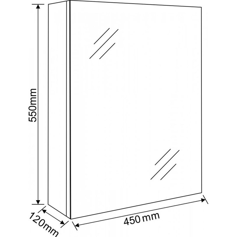 ОГЛЕДАЛЕН ШКАФ ИЛИНА 45X12X55 4512-55 ОГЛЕДАЛЕН ШКАФ ИЛИНА 45X12X55 4512-55