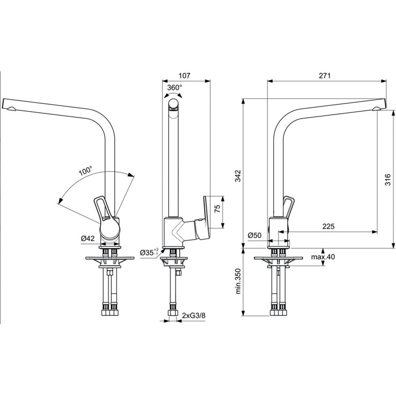 BC404AA CALISTA СМЕСИТЕЛ ЗА КУХНЯ ХРОМ BC404AA CALISTA СМЕСИТЕЛ ЗА КУХНЯ ХРОМ