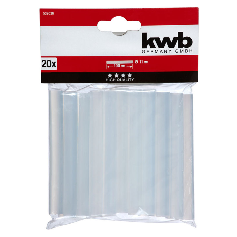 KWB 20 бр. силиконови пръчки Ф11x100 mm KWB 20 бр. силиконови пръчки Ф11x100 mm