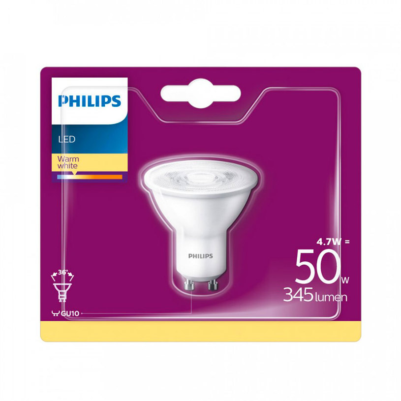 ***LED КР GU10 4.7W 345LM 2700K PHILIPS