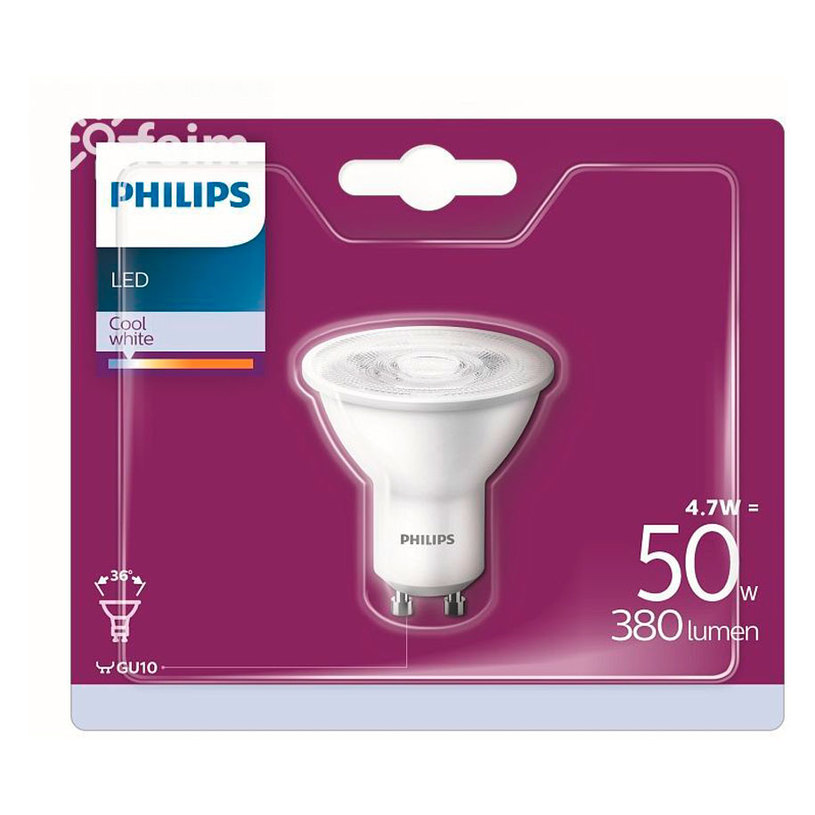 LED КРУШКА GU10 4.7W 380LM 4000K PHILIPS