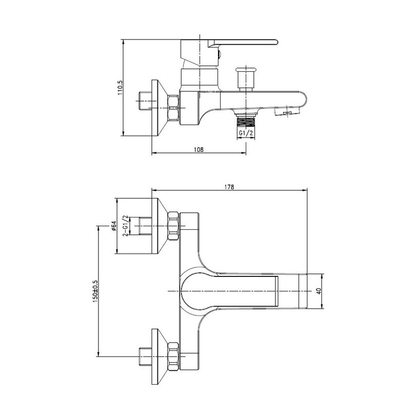 СМЕСИТЕЛ BRASCO ЗА В/Д S951-229 СМЕСИТЕЛ BRASCO ЗА В/Д S951-229