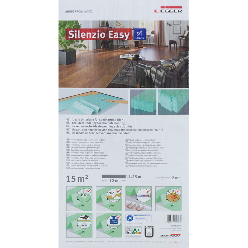 ПОДЛОЖКА SILENZIO EASY EGGER 2MM 15M2 ПОДЛОЖКА SILENZIO EASY EGGER 2MM 15M2