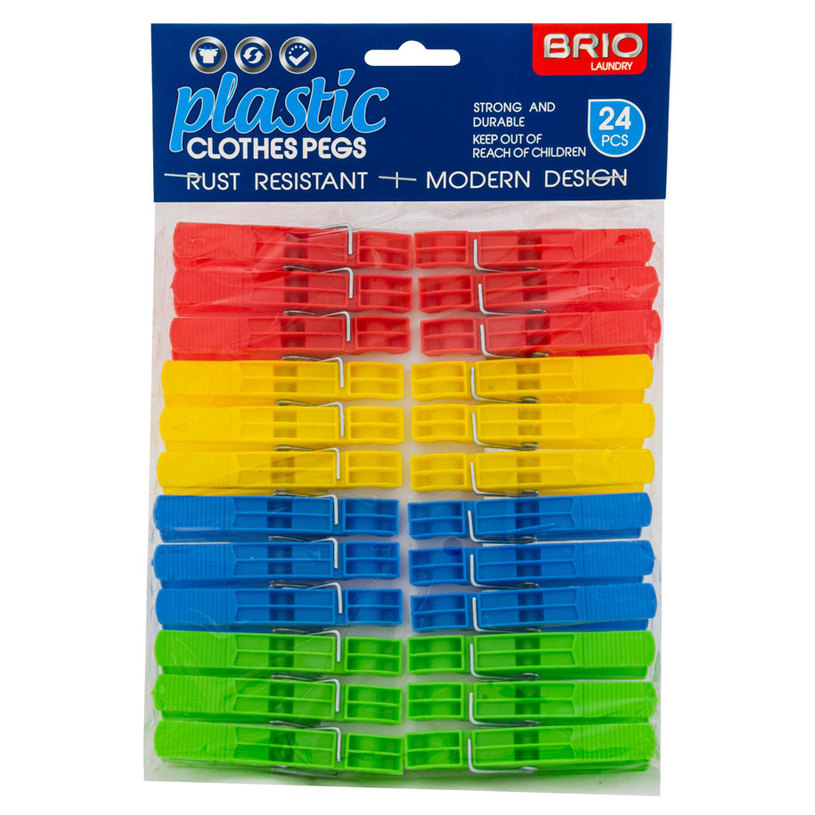 &ЩИПКИ ЗА ПРАНЕ ЦВЕТНИ 24 БР 8 СМ BRIO &ЩИПКИ ЗА ПРАНЕ ЦВЕТНИ 24 БР 8 СМ BRIO