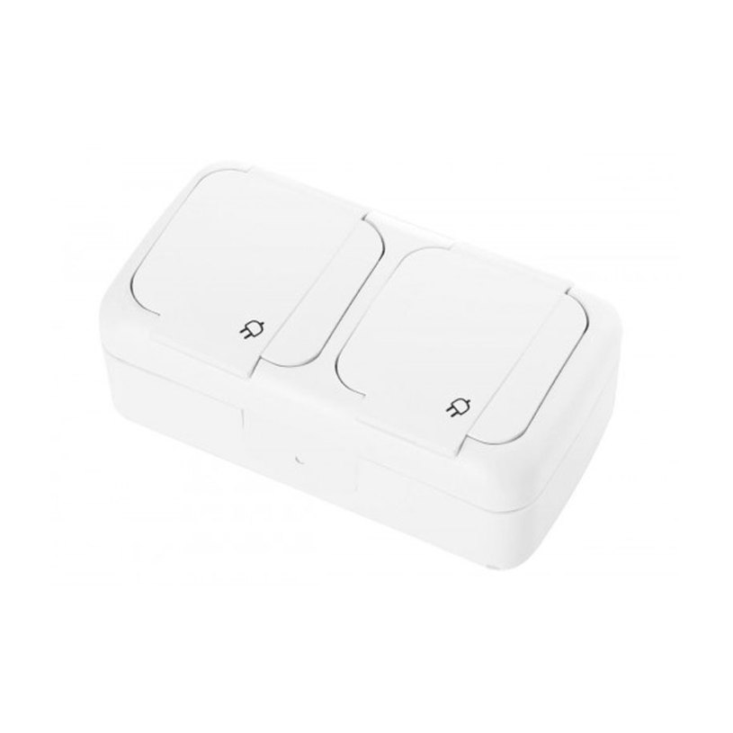 КОНТАКТ ДВОЕН IP54 БЯЛ Palmiye КОНТАКТ ДВОЕН IP54 БЯЛ Palmiye