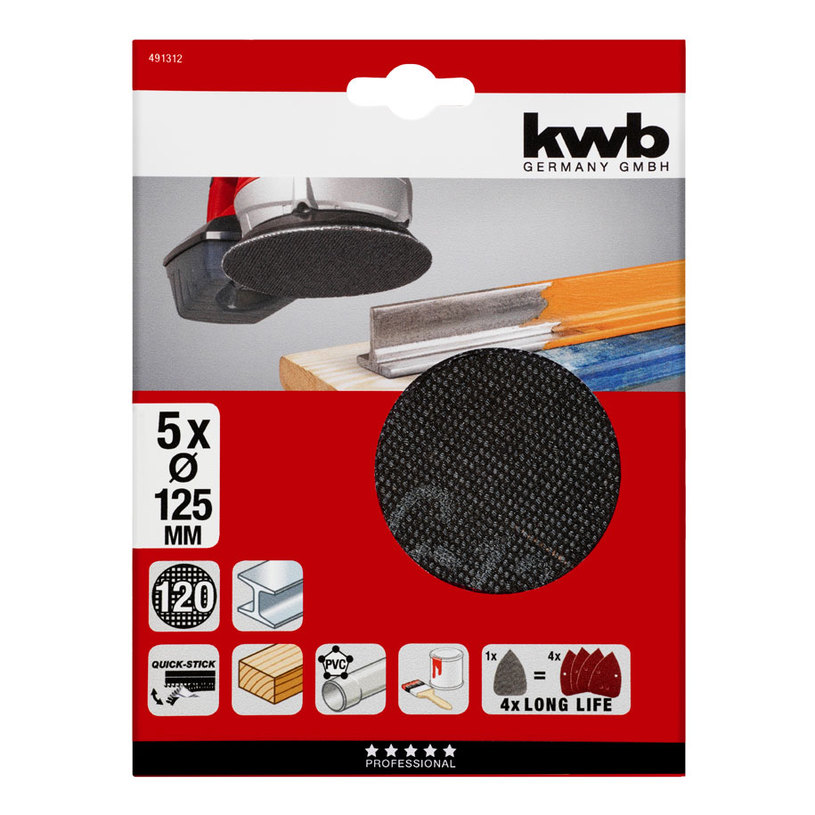 KWB МРЕЖЕСТИ ШКУРКИ 5 БРОЯ Ф125ММ N120 KWB МРЕЖЕСТИ ШКУРКИ 5 БРОЯ Ф125ММ N120