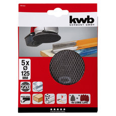KWB МРЕЖЕСТИ ШКУРКИ 5 БРОЯ Ф125ММ N220 KWB МРЕЖЕСТИ ШКУРКИ 5 БРОЯ Ф125ММ N220