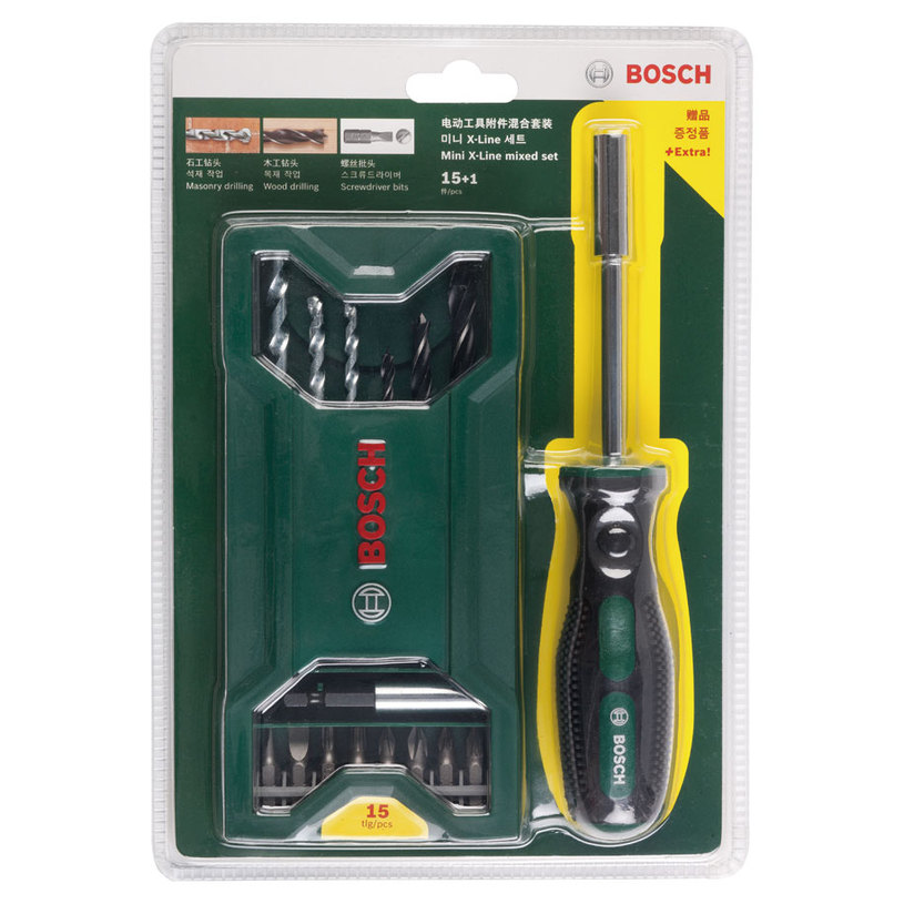 >BOSCH К-КТ СВР. И БИТОВЕ 15БР.+ОТВЕРТКА >BOSCH К-КТ СВР. И БИТОВЕ 15БР.+ОТВЕРТКА