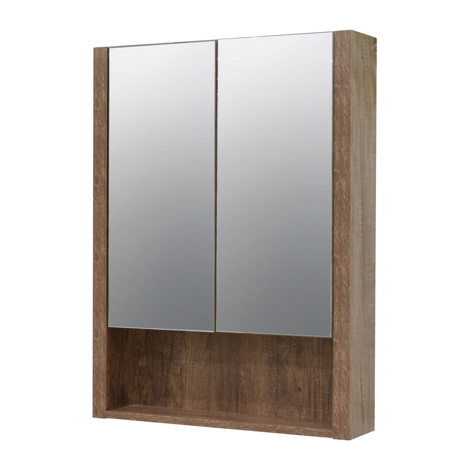 Шкаф за баня с огледало INTER CERAMIC 6013-80, 60x80x13.5 см, дървесен