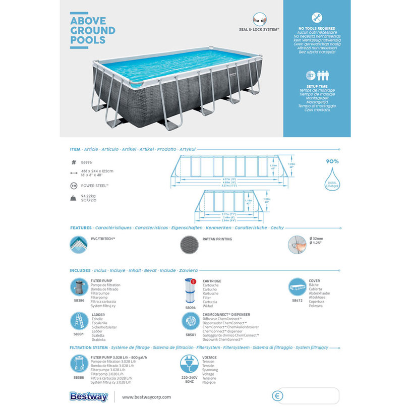 **БАСЕЙН 488X244X122 ФИЛ BEST 56996 P ST **БАСЕЙН 488X244X122 ФИЛ BEST 56996 P ST