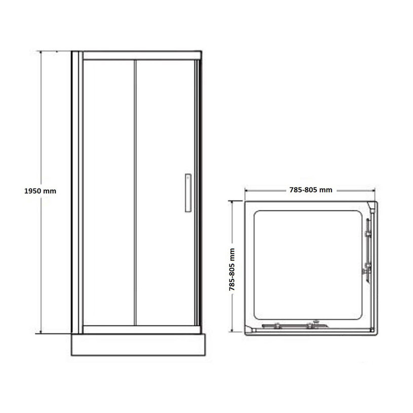 ДУШ КАБИНА BELLA S 80/80/195/6 CLEAR ДУШ КАБИНА BELLA S 80/80/195/6 CLEAR