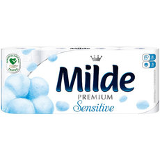 ТОАЛЕТНА ХАРТИЯ MILDE PREMIUM SENSITIVE 8 БРОЯ 3 ПЛАСТА MILDE ТОАЛЕТНА ХАРТИЯ MILDE PREMIUM SENSITIVE 8 БРОЯ 3 ПЛАСТА MILDE