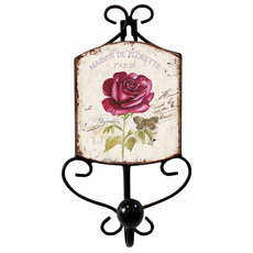 ЕДИНИЧНА МЕТАЛНА ЗАКАЧАЛКА ЧЕРНА С РОЗА ЕДИНИЧНА МЕТАЛНА ЗАКАЧАЛКА ЧЕРНА С РОЗА