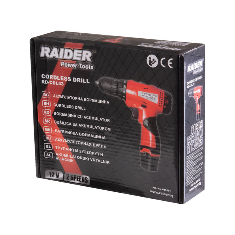 RAIDER АКУМУЛАТОРНА БОРМАШИНА RD-CDL 33 RAIDER АКУМУЛАТОРНА БОРМАШИНА RD-CDL 33