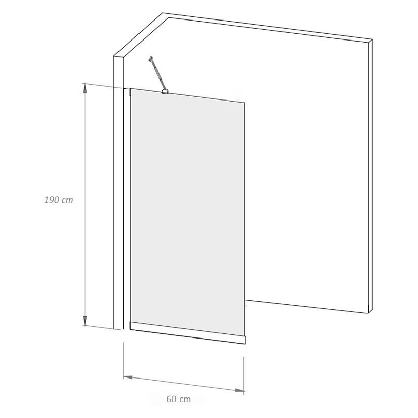 ДУШ ПАРАВАН WALKIN 60/188/6 CLEAR ДУШ ПАРАВАН WALKIN 60/188/6 CLEAR