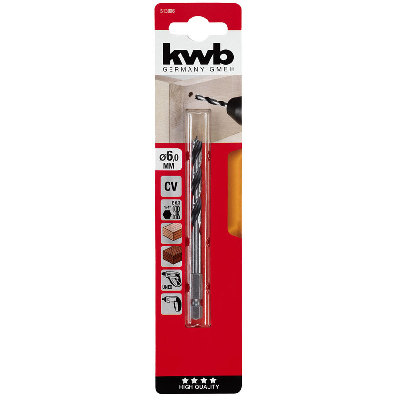 KWB СВРЕДЛО ЗА ДЪРВО 1/4 " 6,0 MM KWB СВРЕДЛО ЗА ДЪРВО 1/4 " 6,0 MM
