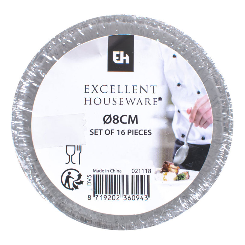 ЕДНОКРАТНИ КУПИЧКИ Ф 8xH3.8cm x16бр ЕДНОКРАТНИ КУПИЧКИ Ф 8xH3.8cm x16бр