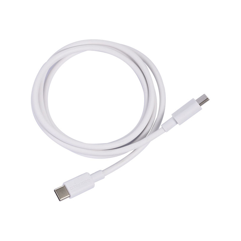 КАБЕЛ TYPE-C/TYPE-C БЯЛ/ЧЕРЕН 3A, 1m КАБЕЛ TYPE-C/TYPE-C БЯЛ/ЧЕРЕН 3A, 1m