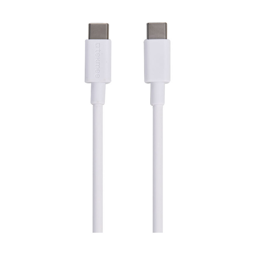 КАБЕЛ TYPE-C/TYPE-C БЯЛ/ЧЕРЕН 3A, 1m КАБЕЛ TYPE-C/TYPE-C БЯЛ/ЧЕРЕН 3A, 1m