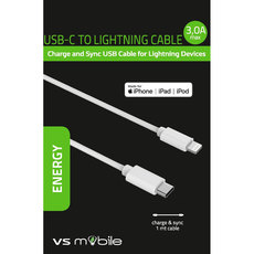 КАБЕЛ VSMOBILE USB-C to LIGHTNING 3.0 A 1 m КАБЕЛ VSMOBILE USB-C to LIGHTNING 3.0 A 1 m