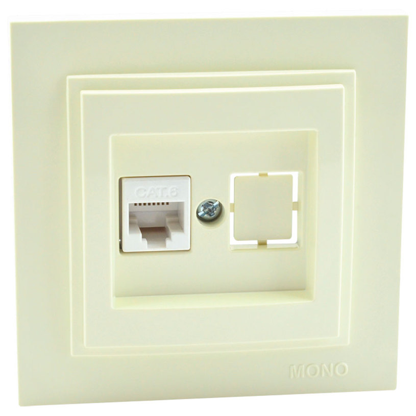 #РОЗЕТКА INET DESPINA RJ45/CAT6 КРЕМ #РОЗЕТКА INET DESPINA RJ45/CAT6 КРЕМ