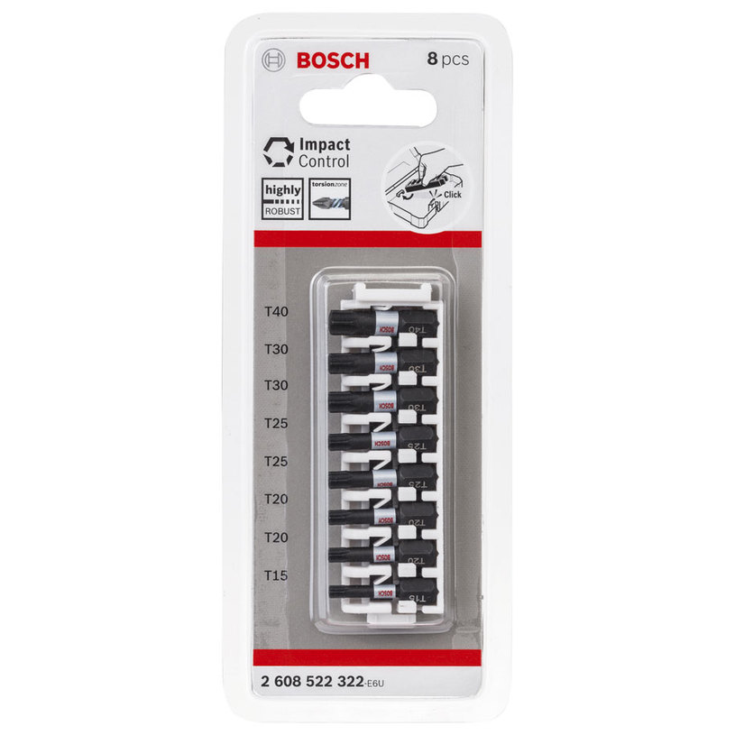 BOSCH К-КТ УДАРНИ БИТОВЕ 25MM T15-40 8БР BOSCH К-КТ УДАРНИ БИТОВЕ 25MM T15-40 8БР
