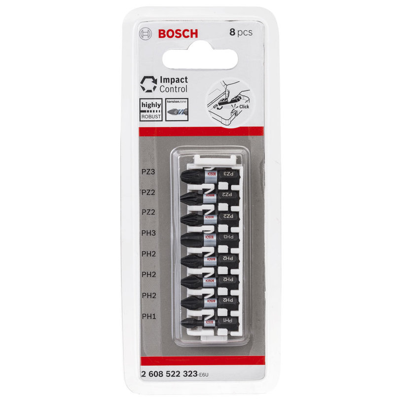 BOSCH К-КТ УДАР.БИТОВЕ 25ММ PH1-PZ3 8БР BOSCH К-КТ УДАР.БИТОВЕ 25ММ PH1-PZ3 8БР
