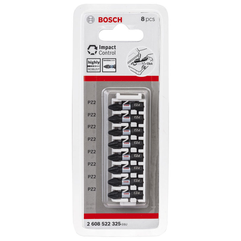 BOSCH УДАРНИ БИТОВЕ 25ММ PZ2 8БР BOSCH УДАРНИ БИТОВЕ 25ММ PZ2 8БР