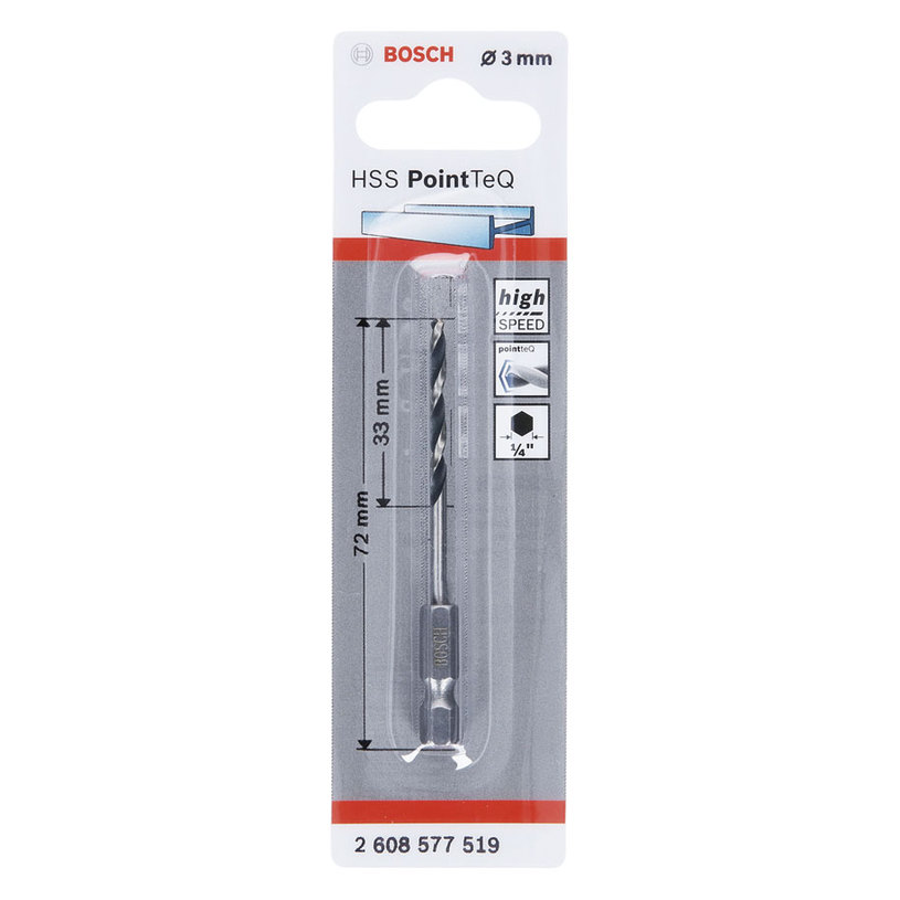 BOSCH СВРЕДЛО МЕТАЛ HSS HEX 3MM ШЕСТОСТ. BOSCH СВРЕДЛО МЕТАЛ HSS HEX 3MM ШЕСТОСТ.