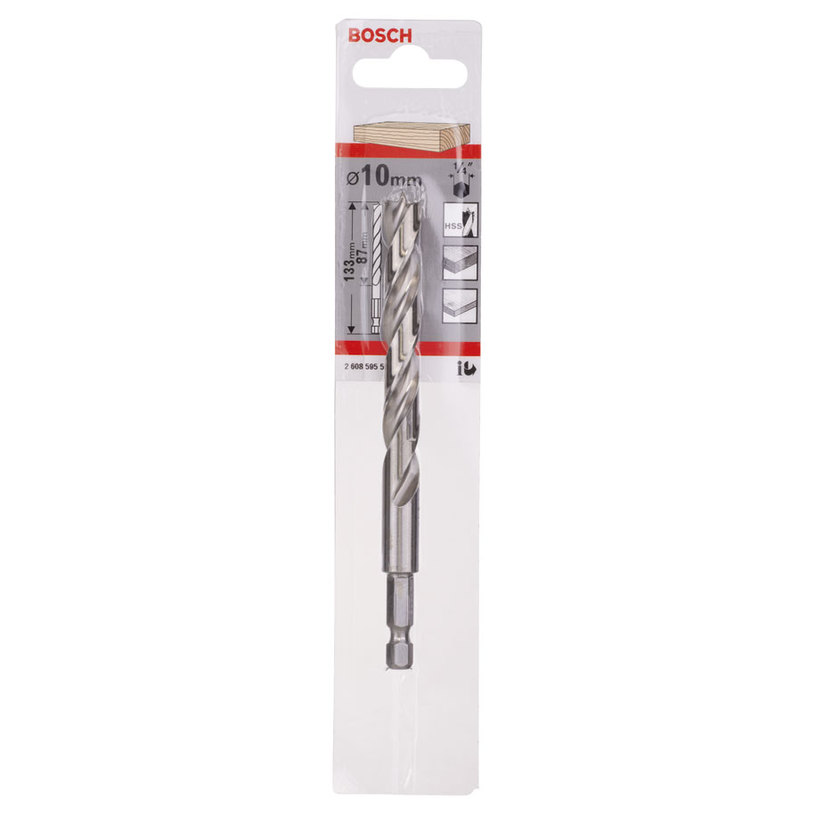 BOSCH СВРЕДЛО ЗА ДЪРВО 10ММ 1/4"ШЕСТОСТ. BOSCH СВРЕДЛО ЗА ДЪРВО 10ММ 1/4"ШЕСТОСТ.