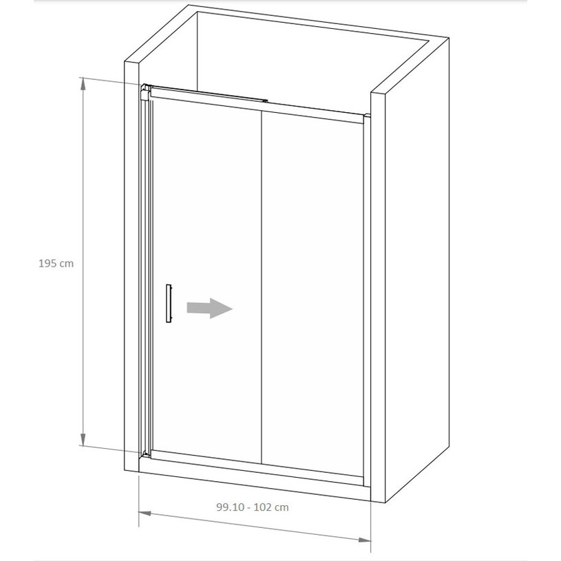 #ДУШ ПАРАВАН BELLA W1 100/195/6 CLEAR #ДУШ ПАРАВАН BELLA W1 100/195/6 CLEAR