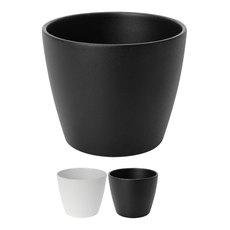 КЕРАМИЧНА КАШПА Ф15х12cm БЯЛО/ЧЕРНО КЕРАМИЧНА КАШПА Ф15х12cm БЯЛО/ЧЕРНО