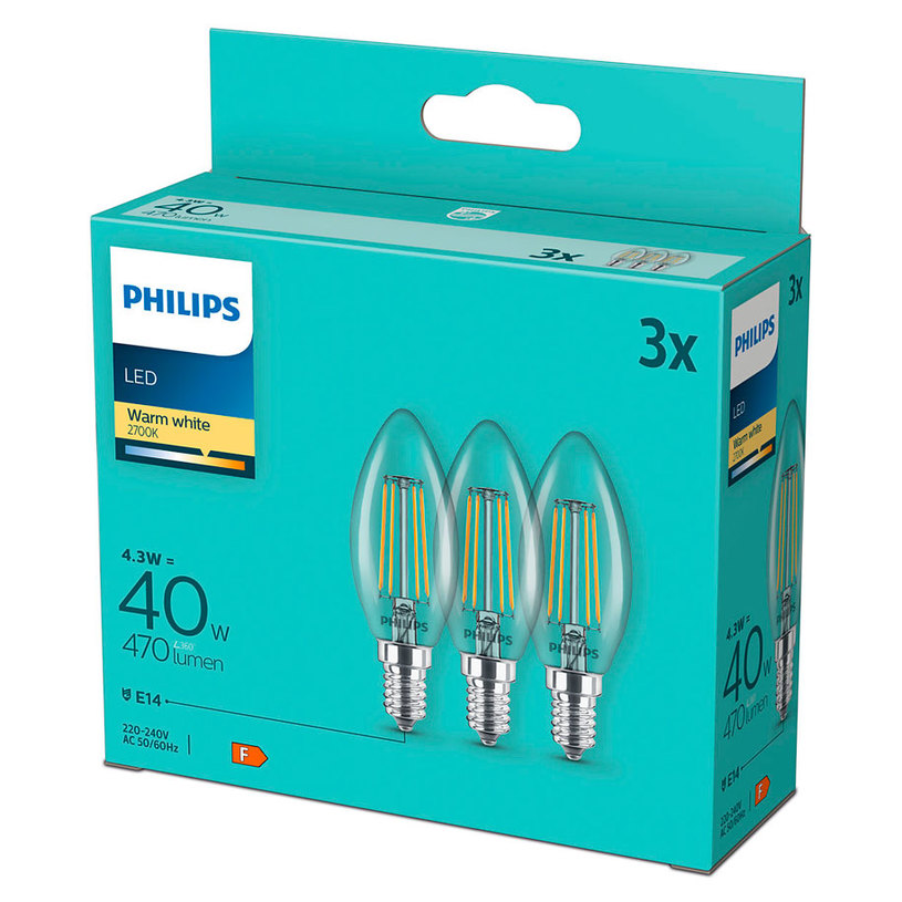 LED КРУШКА E14 4.3W 470LM 27K 3БР FIL LED КРУШКА E14 4.3W 470LM 27K 3БР FIL