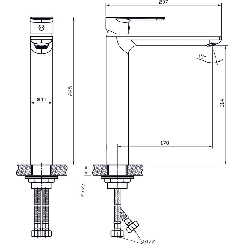 СМЕСИТЕЛ ЗА УМИВАЛНИК ВИСОК 1180505WHITE СМЕСИТЕЛ ЗА УМИВАЛНИК ВИСОК 1180505WHITE