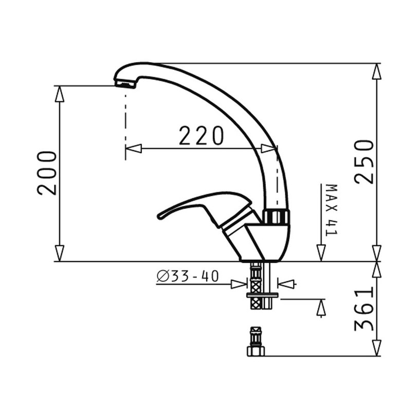 СМЕСИТЕЛ ЗА КУХНЯ SERENO ХРОМ СМЕСИТЕЛ ЗА КУХНЯ SERENO ХРОМ