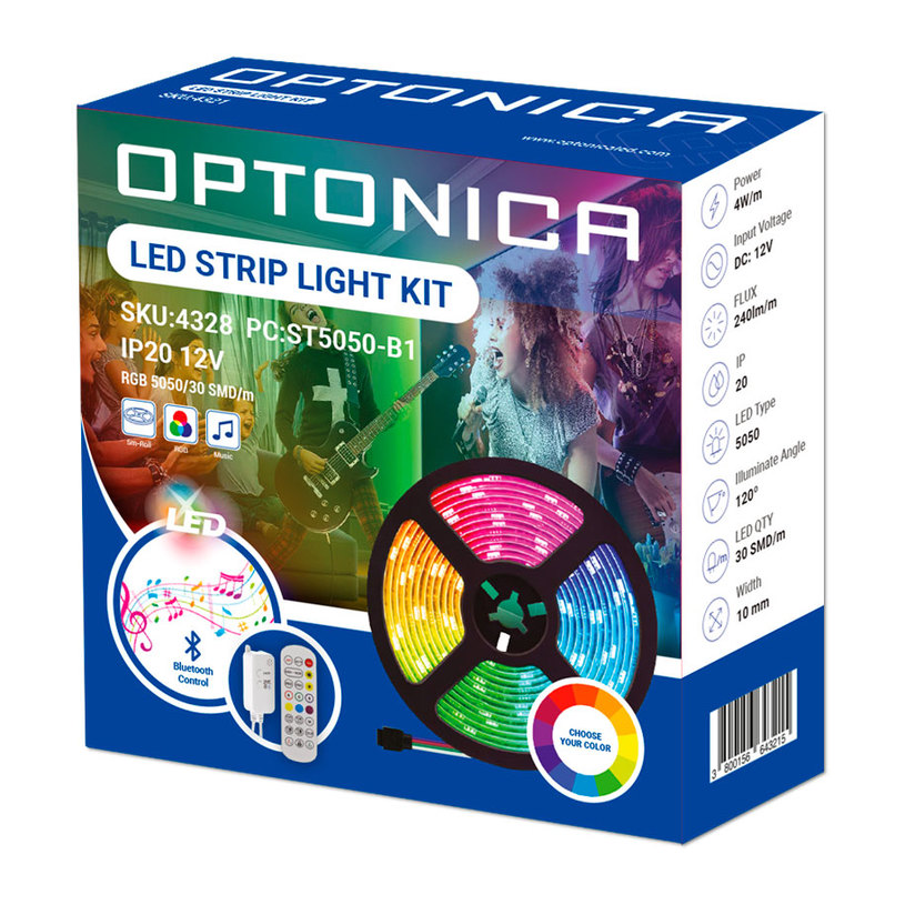 &МУЗ. LED ЛЕНТА К-КТ 5M RGB OPTONICA &МУЗ. LED ЛЕНТА К-КТ 5M RGB OPTONICA