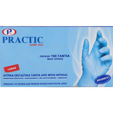 *PRACTIC Нитрилни ръкавици сини 100бр L