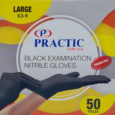 PRACTIC Нитрилни ръкавици черни 50бр р.L