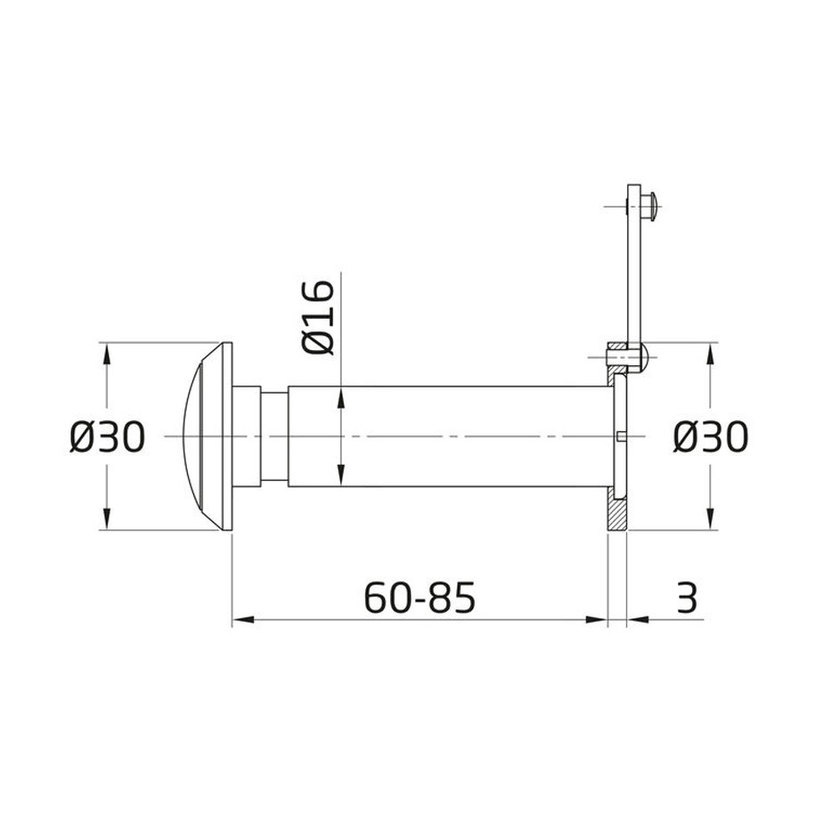 Шпионка мод.5,?16, 60-85 мм, стар месинг Шпионка мод.5,?16, 60-85 мм, стар месинг