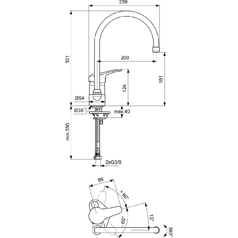 BC394AA SEVA S СМЕСИТЕЛ ЗА КУХНЯ СТОЯЩ BC394AA SEVA S СМЕСИТЕЛ ЗА КУХНЯ СТОЯЩ