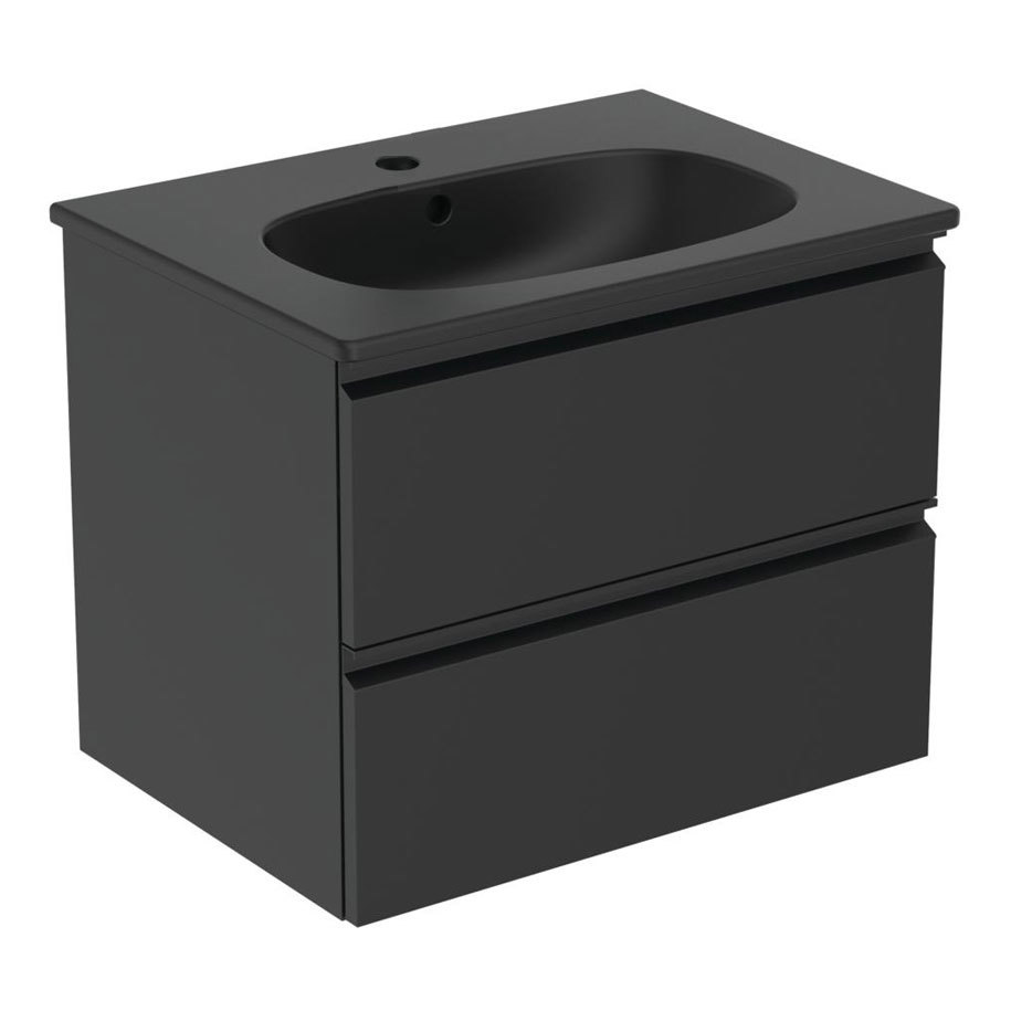 IDEAL STANDARD TESI Bathroom Vanity Unit with Basin, 60 cm, Matt Black